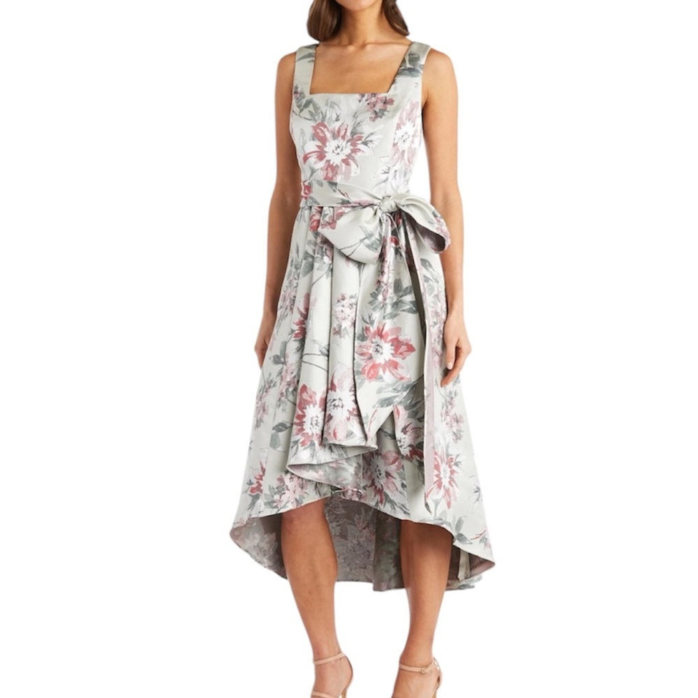 R&M RICHARDS Dress - Metallic Jacquard HI Lo size-8